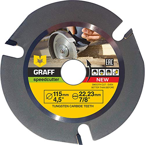 Hardmetal GRAFF® Speedcutter Disco de Corte Amoladora Madera 115mm / 125mm, TCT Hoja de Sierra Circular para Madera 3 Dientes (115 mm)