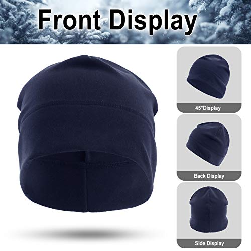 HASAGEI Gorro de Deporte para Hombre y Mujer, Gorro Funcional de Forro Polar, térmico, Transpirable, para Correr, esquí, Ciclismo, Snowboard, Escalada, Motociclismo y Exteriores (Azul Oscuro)