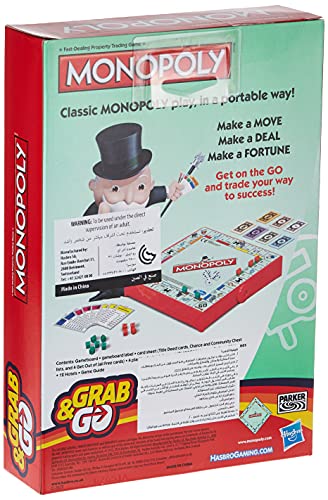 Hasbro Gaming- Juego de Viaje Monopoly, versión inglésa (B1002802)