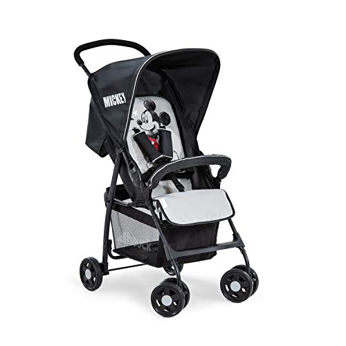 Hauck Sport Silla de paseo ultra ligera de 5,9kg, sistema de arnés de 5 puntos, respaldo reclinable, plegable, para bebes de 6 meses a 15kg, negro