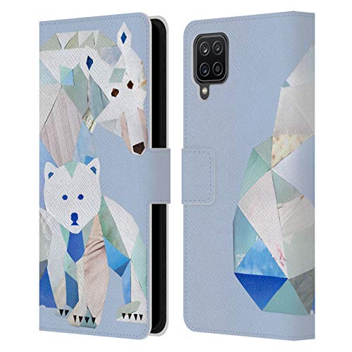 Head Case Designs Licenciado Oficialmente Artpoptart Osos Polares Animales Carcasa de Cuero Tipo Libro Compatible con Samsung Galaxy A12 (2020)