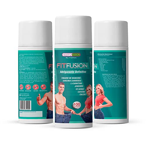 HealthyFusion by Fersa Potente Quemagrasas, Termogénico y Adelgazante, Saciante y reductor del Apetito, Fórmula Completa y Efectiva, Activa tu Cuerpo en Cetosis, Define el contorno, 100 Caps.