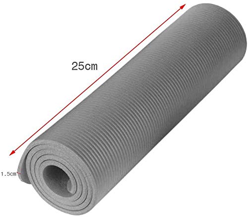 HEATLE - Esterilla de yoga pequeña, de 15 mm de grosor, duradera, antideslizante, para deportes, fitness, para perder peso, gimnasio, uso en interior