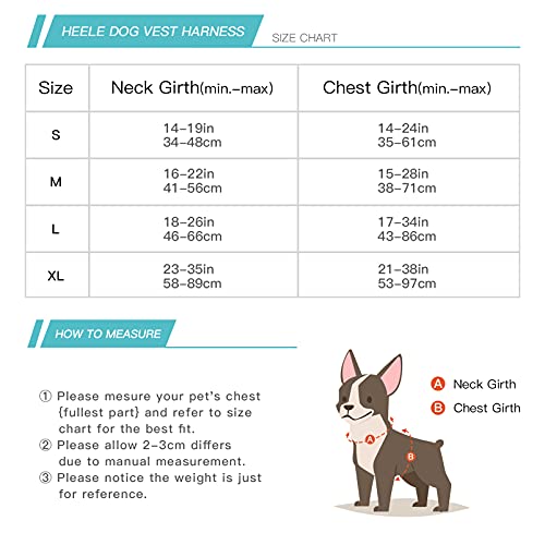 HEELE Arnés para Perro Mediano Arnes Pecho Antitirones Arnés Confort Chaleco para Perro Adiestramiento, 3 Hebillas de Liberación Pápida, Ajustable, Reflectante, Cómodo Transpirable, Negro, M