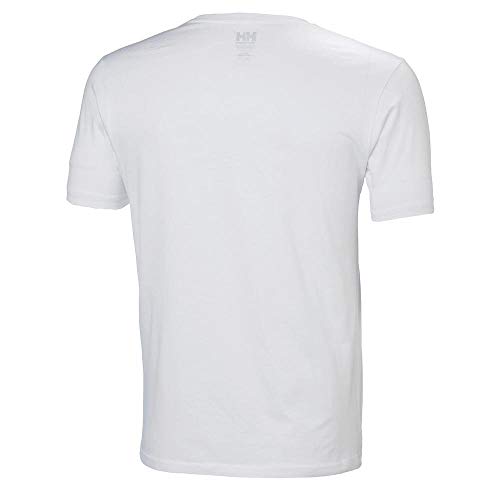 Helly Hansen T-Shirt Camiseta de Manga Corta Hecha de algodón, con Logo HH en el Pecho, Hombre, Blanco, 2XL