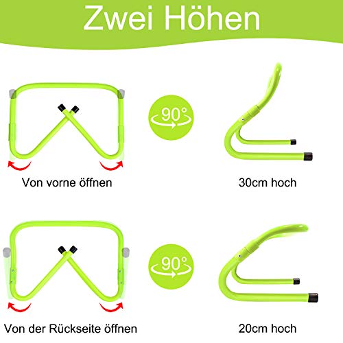 Hengmei - Juego de 6 obstáculos de coordinación para fútbol, ajustable, para entrenamiento de velocidad y agilidad