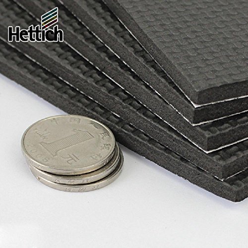 Hettich Paneles Grande Recorte de Patin EVA Autoadhesivo (1x5 Piezas) Patines Goma Adhesivo Almohadillas de Caucho 49522 para Muebles Proteger Amortiguación Ruido 200x100mm Rectángulo Negro