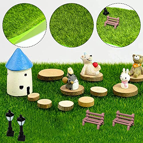 Hierba Artificial Mini Hierba 9pcs Césped Artificial Decoración Miniatura Hierba Jardín para Adornos en Miniatura, jardín, casa de muñecas, césped para Manualidades