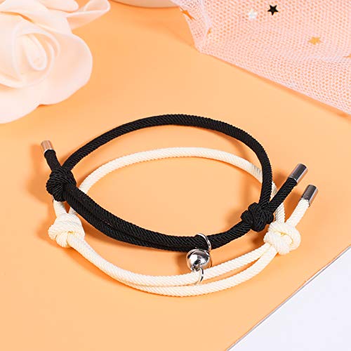 Hifot Pulseras para Parejas Conjunto de Pulsera Magnética de Pulsera Pareja con Colgantes Trenzados de Cuerda de Juego de Joyas de Regalo para Parejas para Mujeres y Hombres