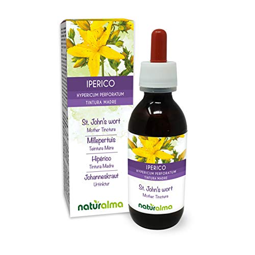 Hipérico o hierba de San Juan (Hypericum perforatum) hierba con flores Tintura Madre sin alcohol Naturalma | Extracto líquido gotas 120 ml | Complemento alimenticio | Vegano