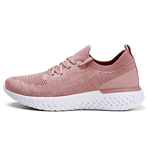 HKR Zapatillas para Correr de Carretera Mujer Casual Comodos Transpirable Deporte Rosa 39 EU