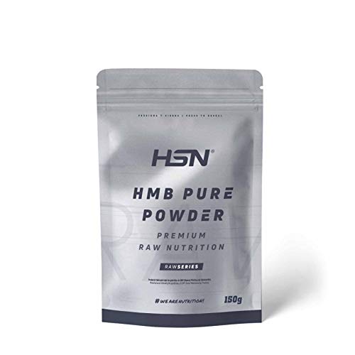 HMB Puro de HSN | Para Ganar Masa Muscular, Anticatabólico, Mejora el Rendimiento Deportivo | Vegano, Sin Gluten, Sin Lactosa, En Polvo, 150 gr