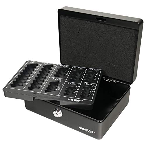 HMF 308-02 Caja de caudales, para monedas 20 x 16 x 9 cm, negro