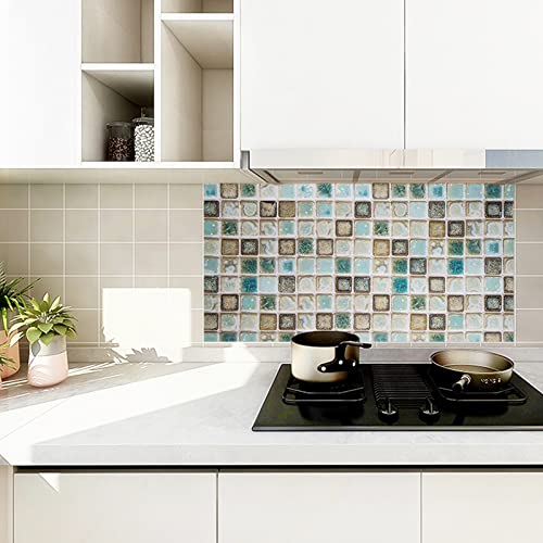 Hode Mosaico Pape Adhesivo para Cocina Azulejo Baño Pegatinas de Baldosas Sticker Vinilos Decorativos Verde 40X200cm