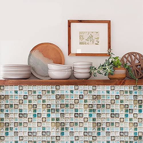 Hode Mosaico Pape Adhesivo para Cocina Azulejo Baño Pegatinas de Baldosas Sticker Vinilos Decorativos Verde 40X200cm