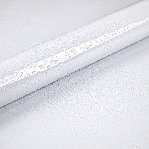 Hode Papel Adhesivo para Muebles Blanco con Purpurina 30cmX3m Impermeable Vinilo Decorativo Papel Pintado Cocina Baño Mesa Armario Encimera