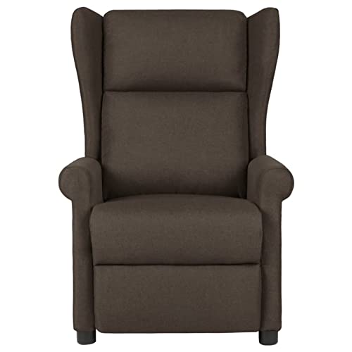 Hogotin Sillón de Relajación con Función Reclinable y de Calor | Sillón Reclinable Eléctrico con Reposapiés | Sillón Relax Reclinable de Oficina | Sillón para TV de Piel Sintético Marrón Oscuro