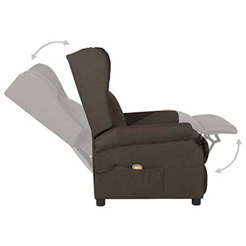 Hogotin Sillón de Relajación con Función Reclinable y de Calor | Sillón Reclinable Eléctrico con Reposapiés | Sillón Relax Reclinable de Oficina | Sillón para TV de Piel Sintético Marrón Oscuro