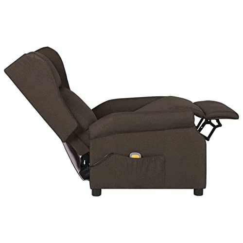 Hogotin Sillón de Relajación con Función Reclinable y de Calor | Sillón Reclinable Eléctrico con Reposapiés | Sillón Relax Reclinable de Oficina | Sillón para TV de Piel Sintético Marrón Oscuro