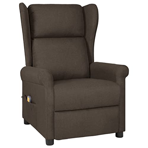 Hogotin Sillón de Relajación con Función Reclinable y de Calor | Sillón Reclinable Eléctrico con Reposapiés | Sillón Relax Reclinable de Oficina | Sillón para TV de Piel Sintético Marrón Oscuro