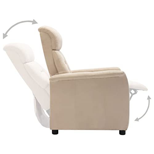 Hogotin Sillón Reclinable Cuero Crema,Sillón Relax con Reclinación Automáticamente, Silla para TV,Sistema de Apertura Push, Compacto, Butaca Salón Reclinable