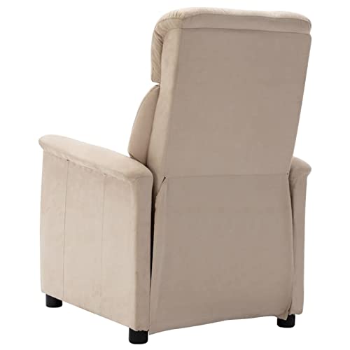 Hogotin Sillón Reclinable Cuero Crema,Sillón Relax con Reclinación Automáticamente, Silla para TV,Sistema de Apertura Push, Compacto, Butaca Salón Reclinable