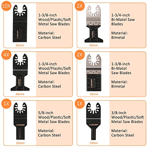 Hojas de Sierra Oscilante, CGBOOM 28 Pcs Accesorios para Herramientas Oscilantes Multifunción, Cuchillas Oscilantes, Cuchilla de Corte Bosch Dewalt Makita para Corte de Metal/Madera/Azulejo/Clavo