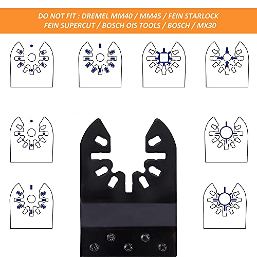 Hojas de Sierra Oscilante Multiherramienta Accesorios Cuchillas Multifunción Compatible con Dremel Fein Multimaster Bosch 10 Piezas