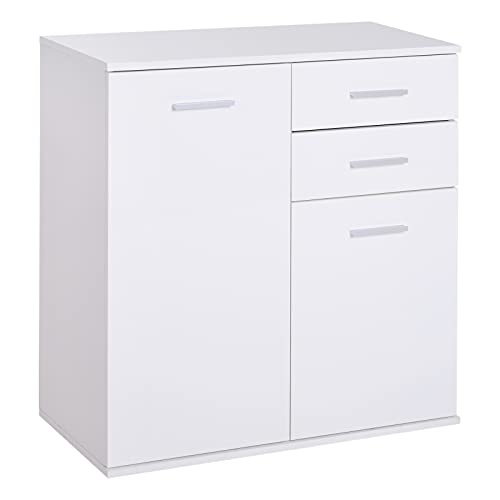 HOMCOM Armario Gabinete Consola Aparador Buffet Mueble Organizador de Almacenaje Multiusos de Comedor Salón con Puertas y Cajones 71x35x76cm