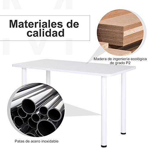 HOMCOM Mesa de Comedor Mesa de Cocina Multifuncional Escritorio Mesa Auxiliar 120x60x76cm Madera