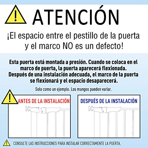 HOMCOM Puerta de Metal Blanca de Escalera o Pasillo para Mascotas Tipo Barrera de Seguridad 74-95cm