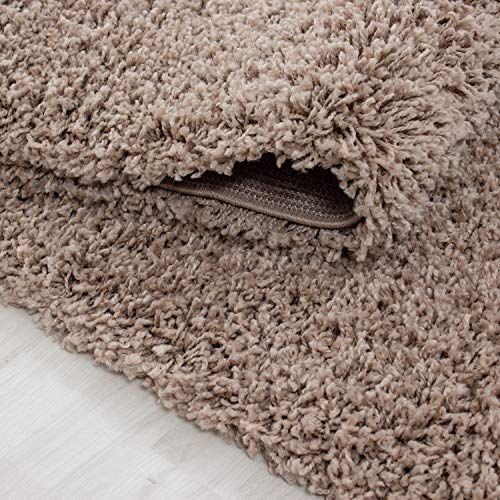 HomebyHome Shaggy Alfombra Pelo Largo pequeño Extra Grande Grueso Suave salón Unicolor, Color:Beige, tamaño:200x290 cm