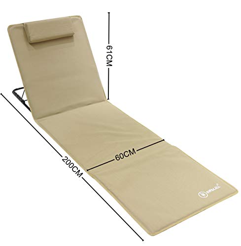 Homecall - Esterilla acolchada para playa, sin paragua, XXL Beige (Sand)