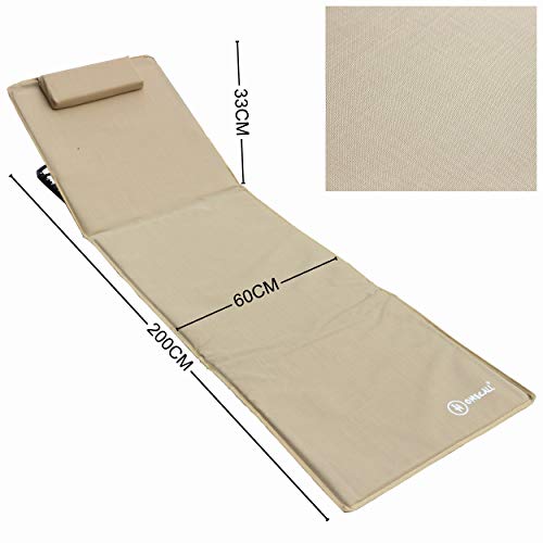 Homecall - Esterilla acolchada para playa, sin paragua, XXL Beige (Sand)