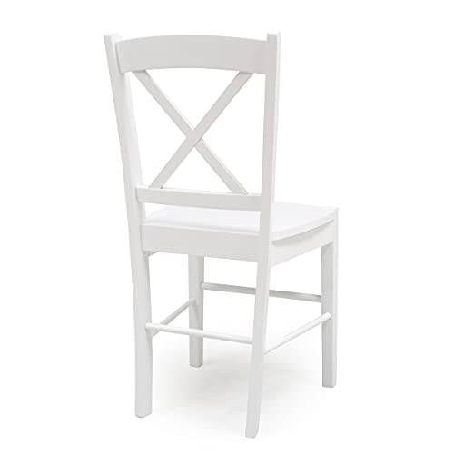 Homely Kiona Silla de Comedor o Cocina - Golf | Silla de Madera Lacada | Respaldo Ergonómico | Silla Diseño clásico | Silla para Comedor, Cocina, Salón | Color Blanco