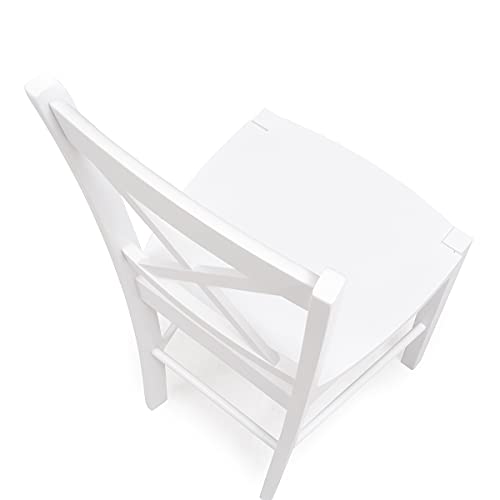 Homely Kiona Silla de Comedor o Cocina - Golf | Silla de Madera Lacada | Respaldo Ergonómico | Silla Diseño clásico | Silla para Comedor, Cocina, Salón | Color Blanco