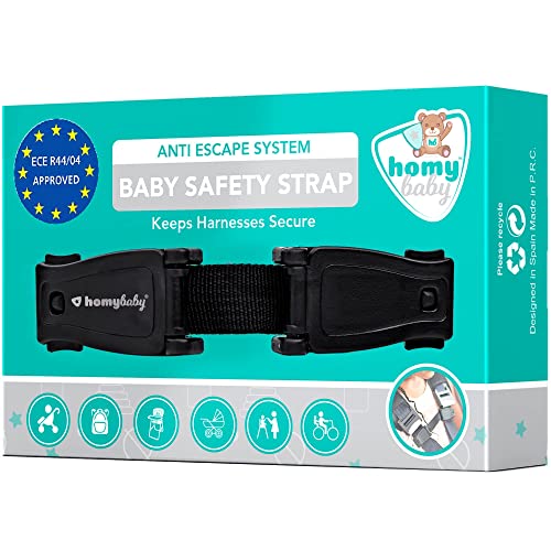 HOMYBABY® Seguridad Bebes - Hebilla para Cinturon de Seguridad ORIGINAL - Evita que el Niño Saque los Brazos del Arnés - Protector Arnes Bebe para Silla de Coche - Cierre Seguridad Bebe (STANDARD)