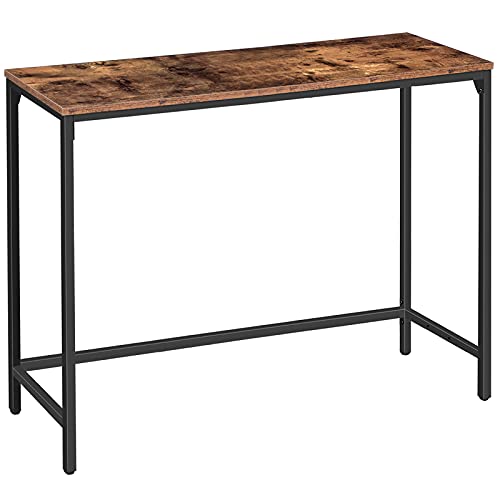 HOOBRO Mesa de Consola, Mesa de Entrada, Mesa de Sofá de Estilo Industrial para la Casa, con Repisa de Malla, Mesa Auxiliar, Escritorio, la Oficina, Estructura Metálica Resistente EBF30XG01