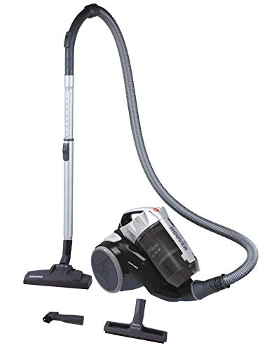 Hoover Khross KS 31 Par 39002170 - Arrastre multiciclónico sin bolsa con cepillo para parqué, 550 W, color gris y negro