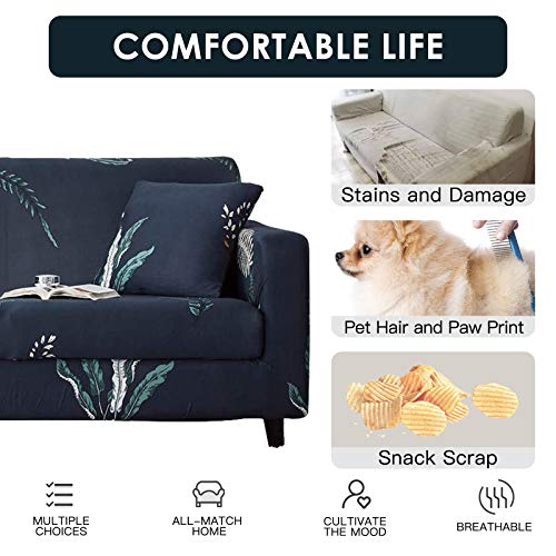 HOTNIU Funda Sofa 4 Plazas Fundas de Sofa Elasticas Fundas para Sofá Ajustables Estampada Cubre Sofa con 1 Funda de Cojín, Cuatro Plazas, Impresión #HC