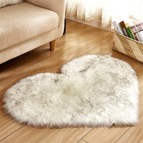 HotYou Alfombrilla de baño Rugs – Alfombra de Ducha Antideslizante Suave Microfibra Peach corazón Pad para baño Dormitorio Sala de Estar,Blanco Negro,70 * 90CM