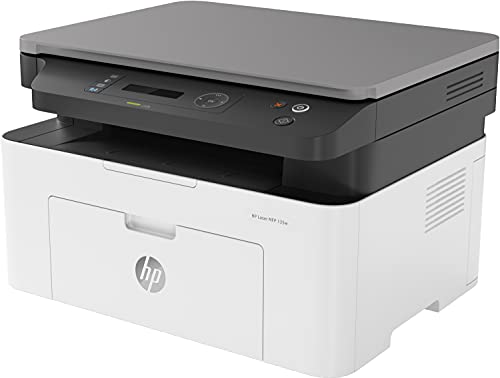 HP Laser MFP 137fnw 4ZB84A, Impresora Láser Multifunción Monocromo, Imprime, Escanea, Copia y Fax, Wi-Fi, Ethernet, USB 2.0 alta velocidad, HP Smart App, Panel de Control LCD, Blanca