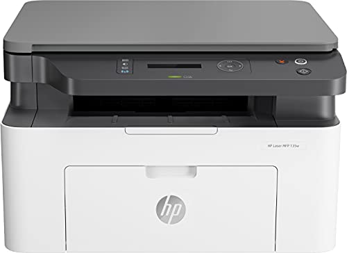 HP Laser MFP 137fnw 4ZB84A, Impresora Láser Multifunción Monocromo, Imprime, Escanea, Copia y Fax, Wi-Fi, Ethernet, USB 2.0 alta velocidad, HP Smart App, Panel de Control LCD, Blanca