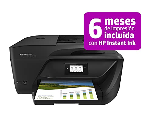 HP OfficeJet Pro 6950 P4C85A, Impresora Multifunción Tinta, Imprime, Escanea, Copia y Fax, Wi-Fi, HP Smart App, Cable Telefónico para el Fax, Incluye 3 Meses del Servicio Instant Ink, Negra