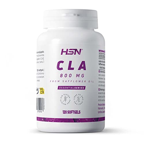 HSN CLA 120 Perlas | 2400 MG Real de Ácido Linoleico Conjugado por Dosis Diaria | Estandarizado 80% Aceite de Semilla de Cártamo | No-GMO, Sin Gluten ni Lactosa