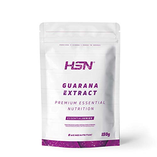 HSN Guaraná en Polvo 400mg | Extracto 6:1 de Paullinia Cupana | Fat Burner, Estimulante + Energía + Líbido + Pérdida de Peso + Vigorizante | Vegano, Sin Gluten, Sin Lactosa, 150 gr