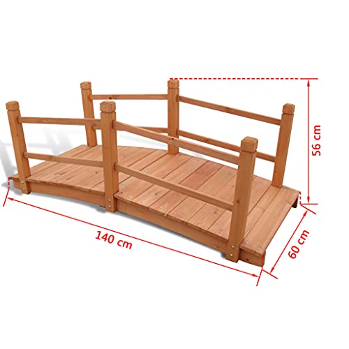 HUANGDANSP Puente para el jardín, 140 x 60 x 56 cm Casa y jardín Jardín Artículos de Exterior Estructuras de Exteriores Puentes de jardín