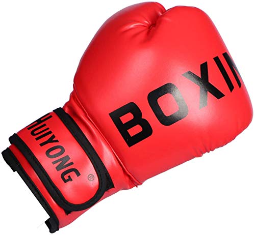 HUINING Guantes de boxeo para niños, guantes de boxeo MMA de PU de dibujos animados Sparring Dajn guantes de entrenamiento, 4 onzas, para edades de 3 a 12 años (rojo de boxeo)