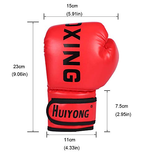 HUINING Guantes de boxeo para niños, guantes de boxeo MMA de PU de dibujos animados Sparring Dajn guantes de entrenamiento, 4 onzas, para edades de 3 a 12 años (rojo de boxeo)