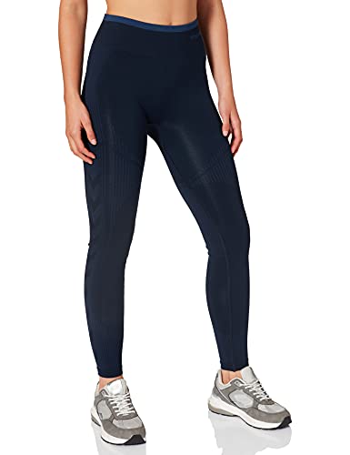 hummel HML SMU Seamless Tights Leggings, Blue Nights/Insignia Blue, S Slim para Mujer